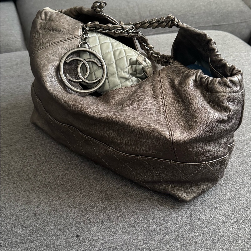 CHANEL Metallic Brown Shoulder Bag